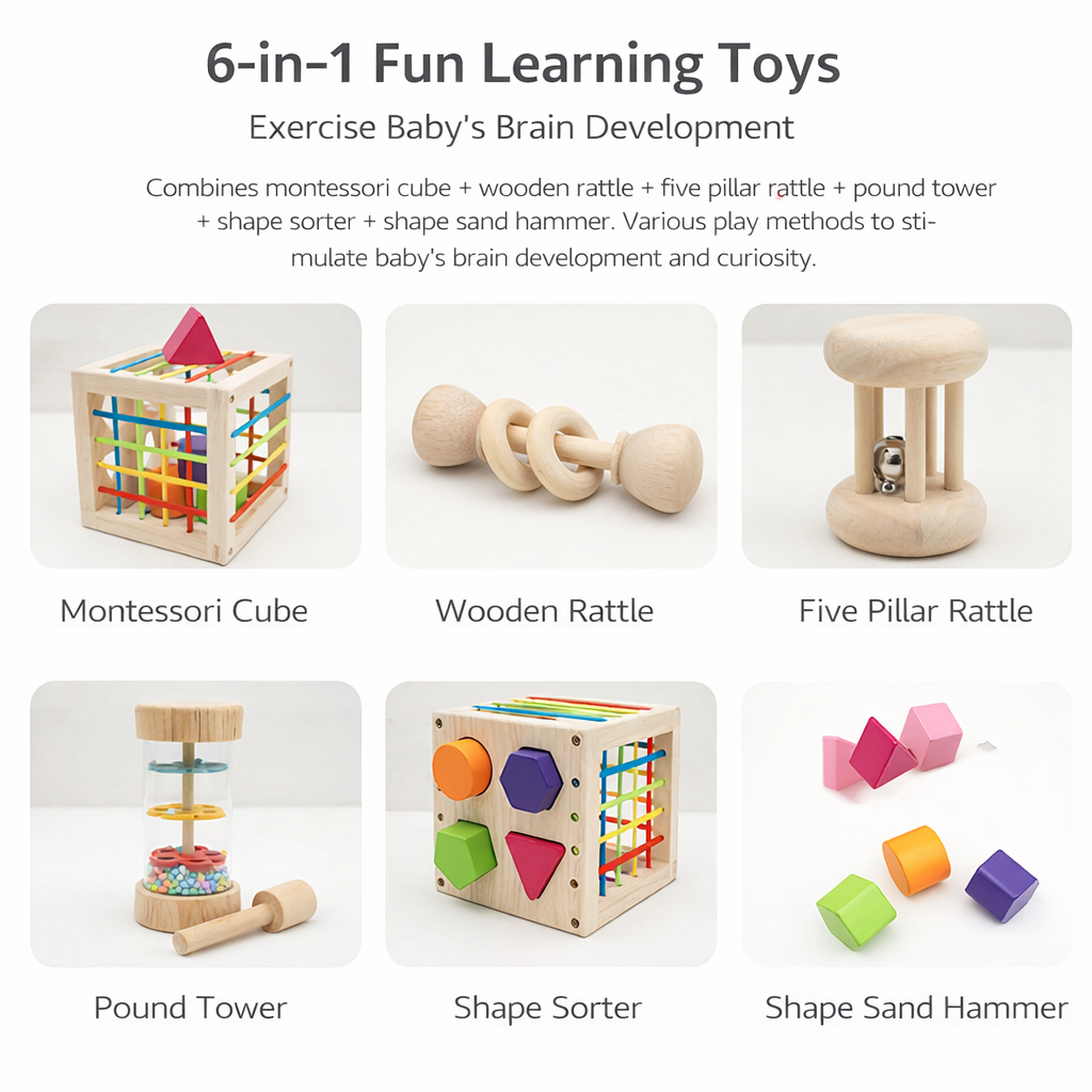 Montessori wooden shape sorter cube specifications