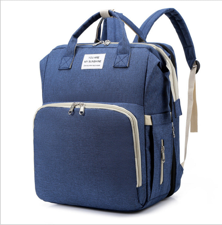 Foldable Diaper Backpack with Portable Baby Bed