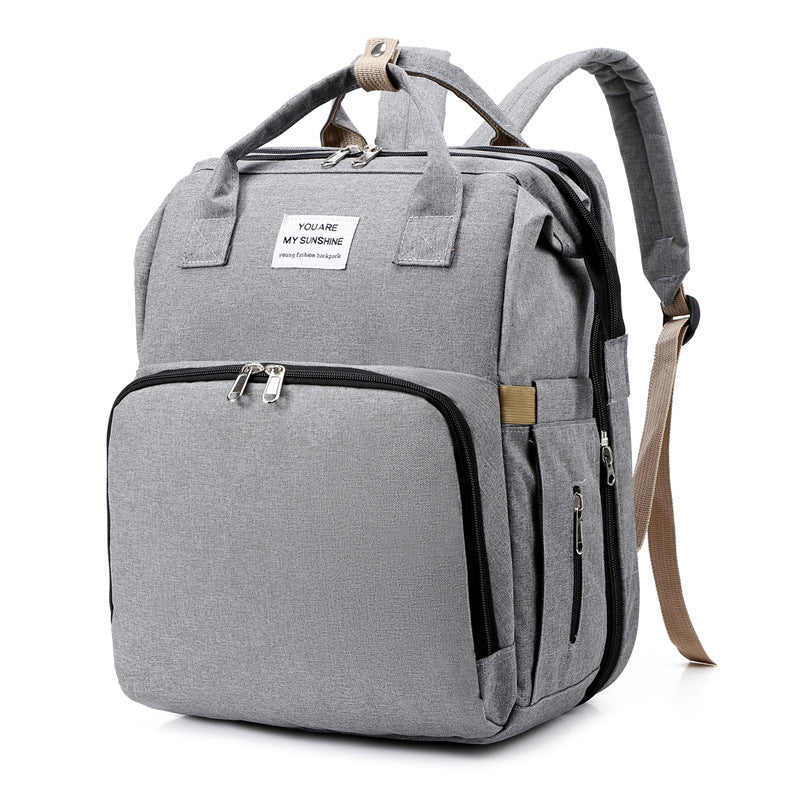 Foldable Diaper Backpack with Portable Baby Bed