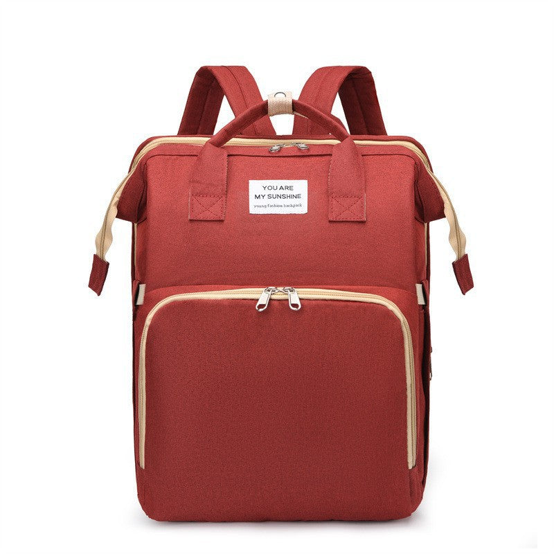Foldable Diaper Backpack with Portable Baby Bed