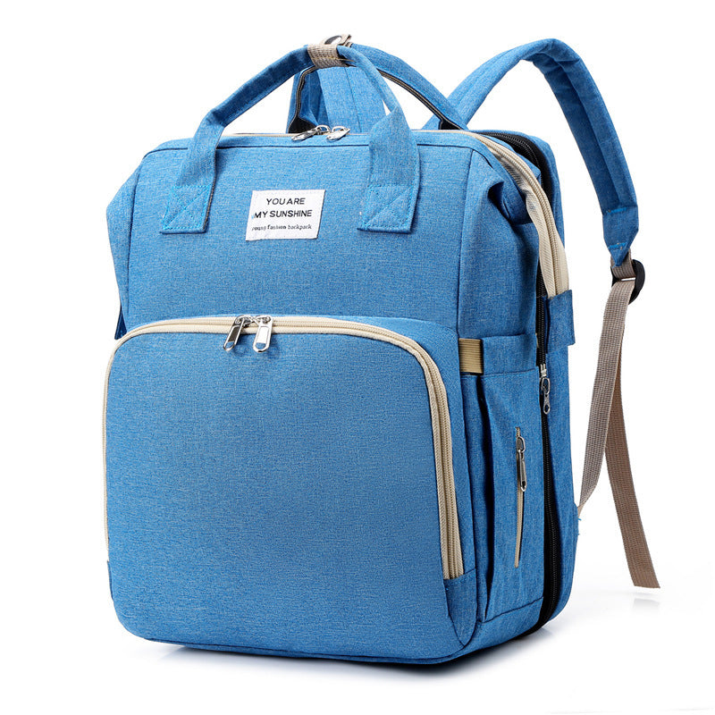 Foldable Diaper Backpack with Portable Baby Bed